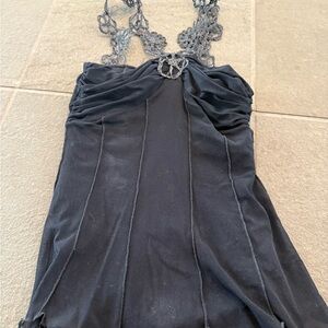 Black Babydoll Camisole with Spaghetti Straps